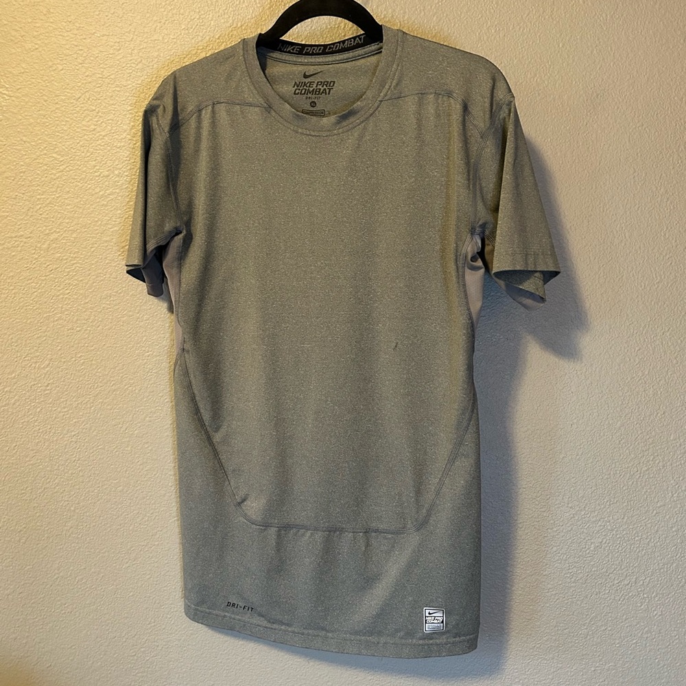 Nike Pro Combat Short Sleeve Gray Men's Tee